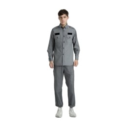 Customized Gray Security Uniform Set Design Shirt Security Uniform Security Industry Xinwei Management Co., Ltd.flaps on the pockets SE068 Customized Gray Security Uniform Set Design Shirt Security Uniform Security Industry Xinwei Management Co., Ltd.flaps on the pockets SE068